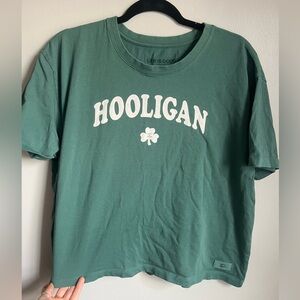 Life is Good green shirt